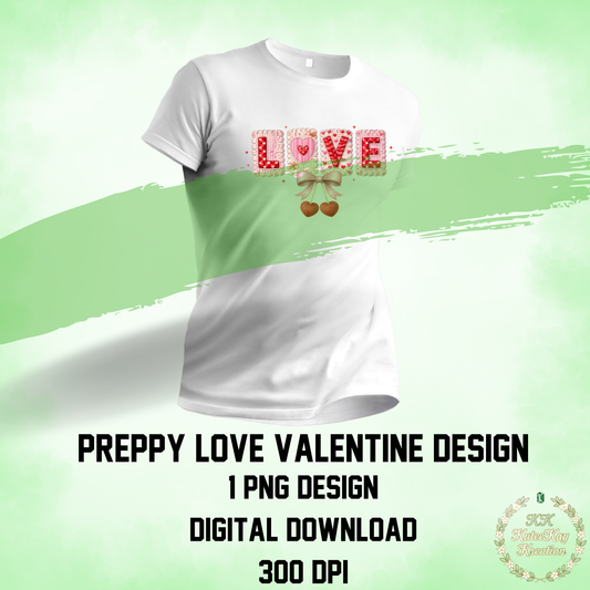Preppy LOVE Valentine Digital Design